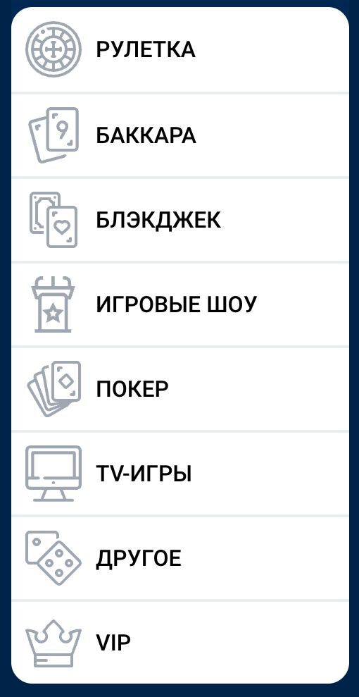 Категории казино Mostbet: рулетка, баккара, блэкджек, покер